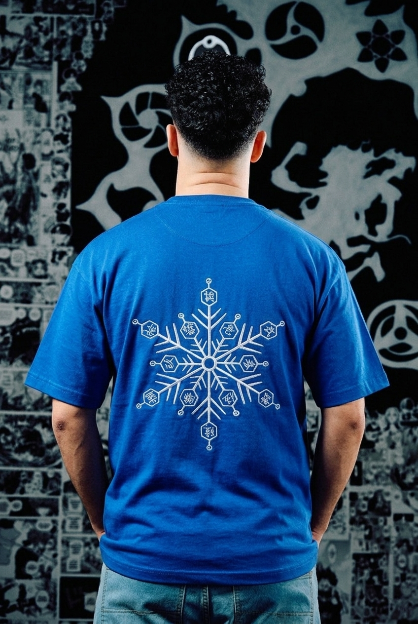 Jujutsu Kaisen Embroidered T-Shirt – Domain Expansion Back Print – Light Blue