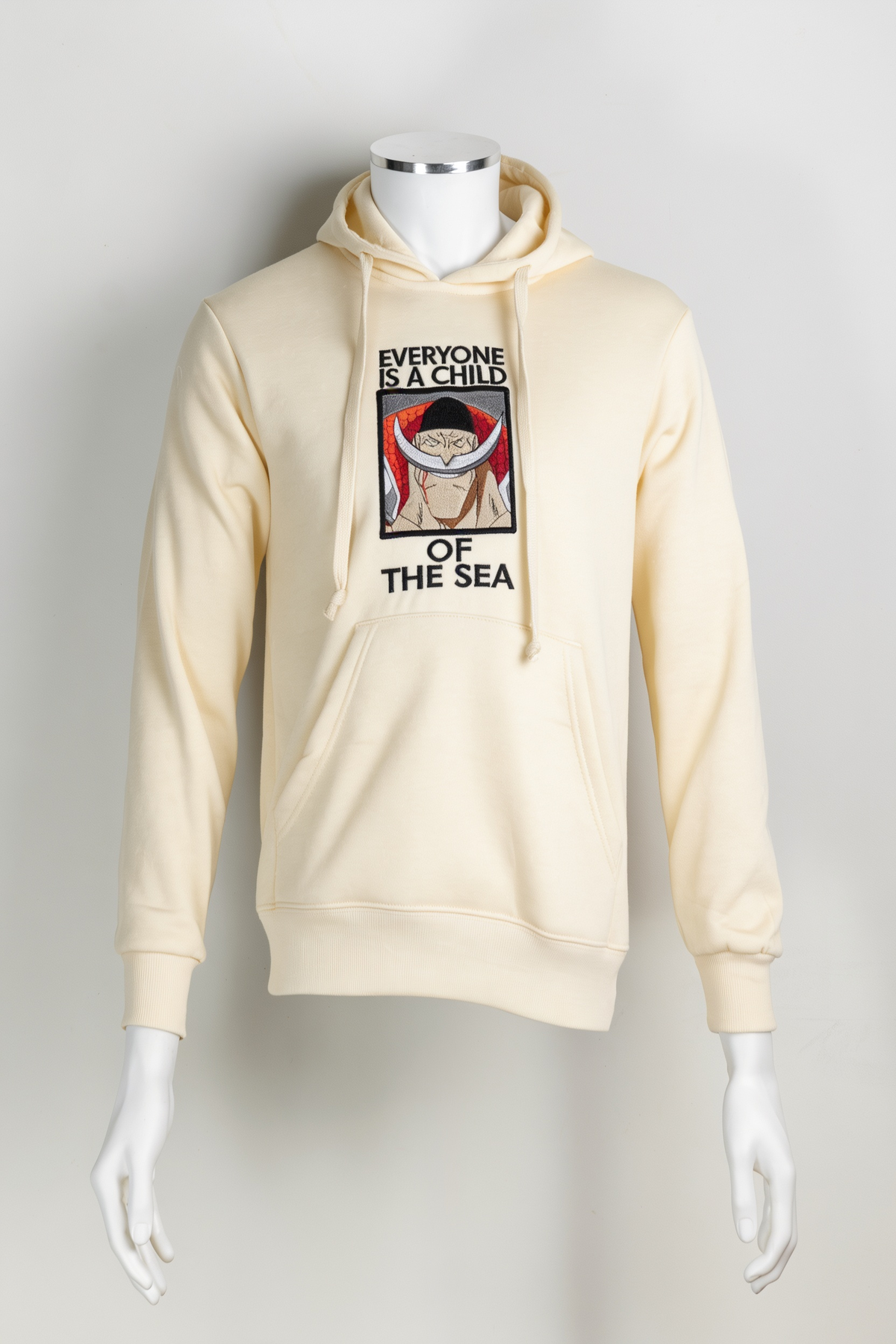 One Piece Embroidered Hoodie – The Sea Era – Beige
