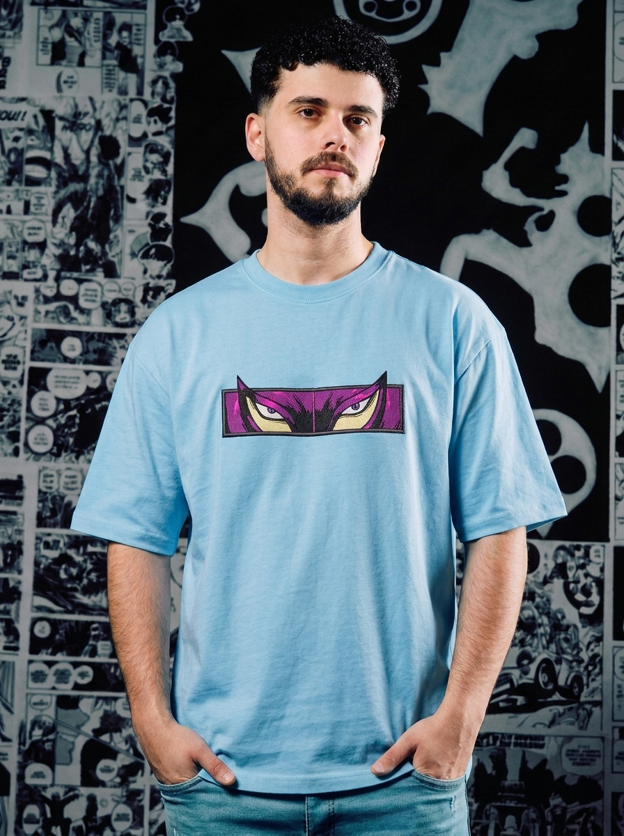 Berserk Embroidered T-Shirt – Skull Knight – Light Blue
