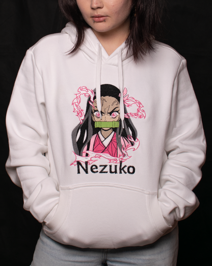Demon Slayer Embroidered Hoodie – Nezuko & Tanjiro