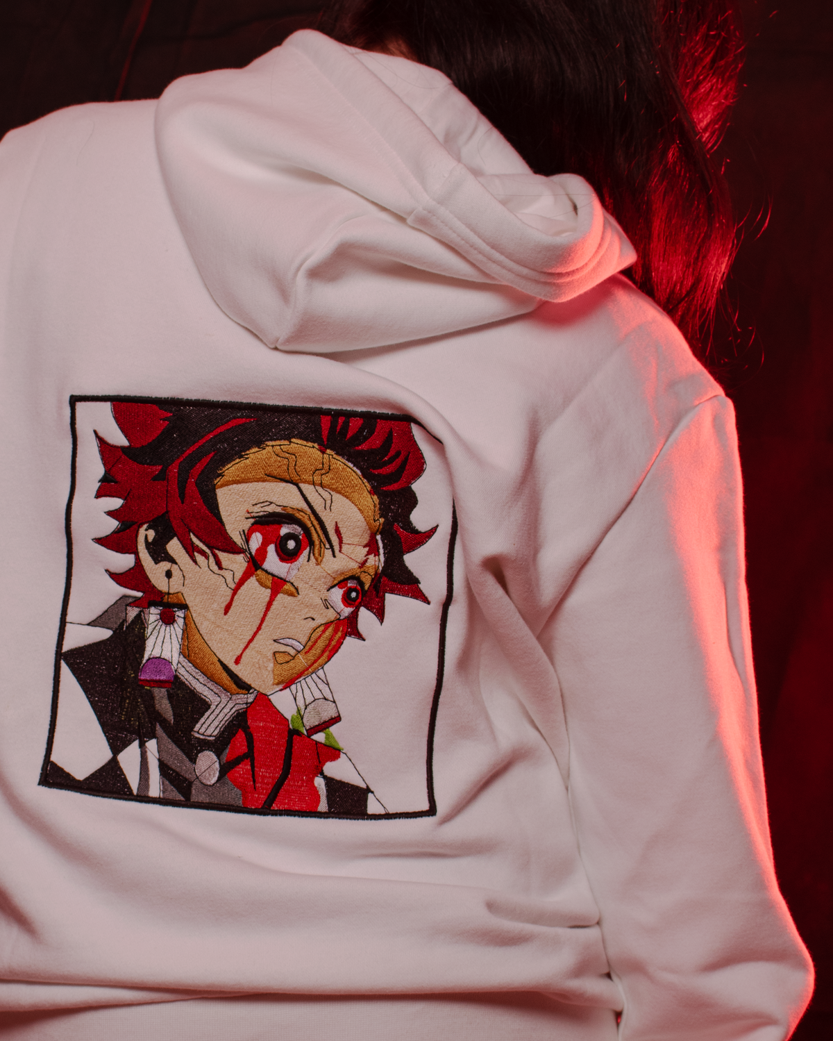 Demon Slayer Embroidered Hoodie – Nezuko & Tanjiro