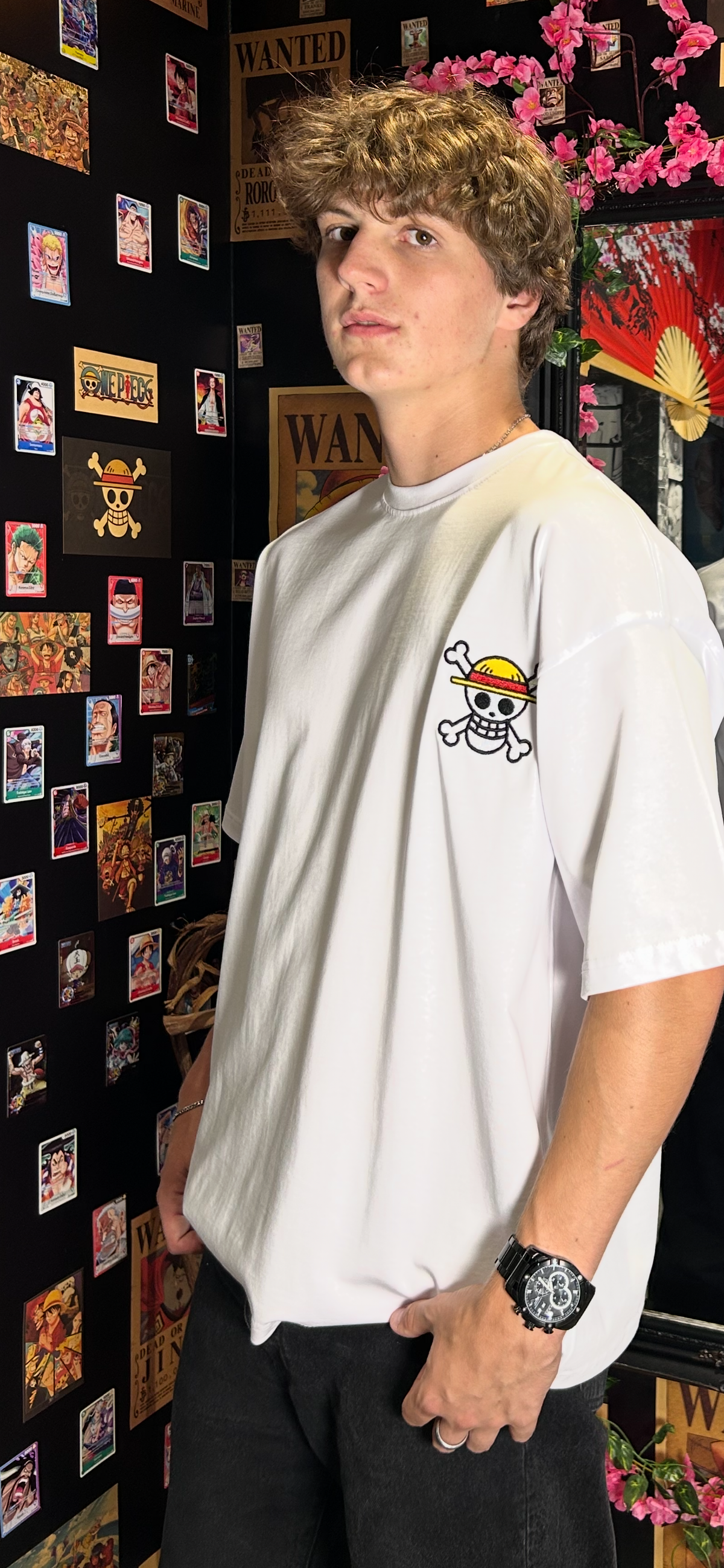 One Piece Embroidered T-Shirt – Straw Hat Skull Logo