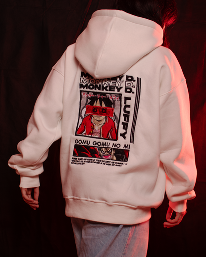 One Piece Embroidered Hoodie – Luffy ’I Smell Adventure’