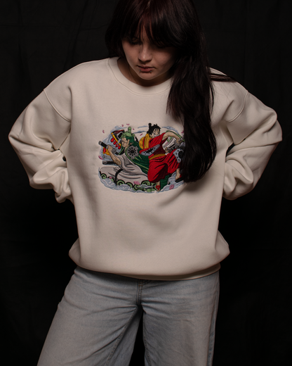 One Piece Embroidered Sweatshirt – Zoro & Luffy