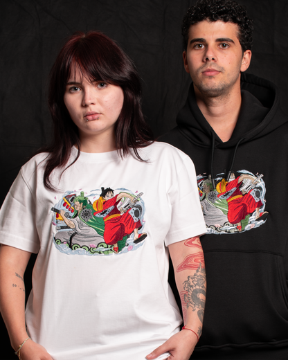 One Piece Embroidered Sweatshirt – Zoro & Luffy
