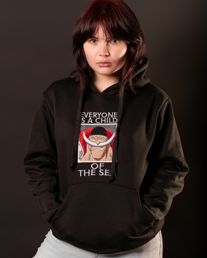 One Piece Embroidered Hoodie – ’Everyone is a child of the sea’