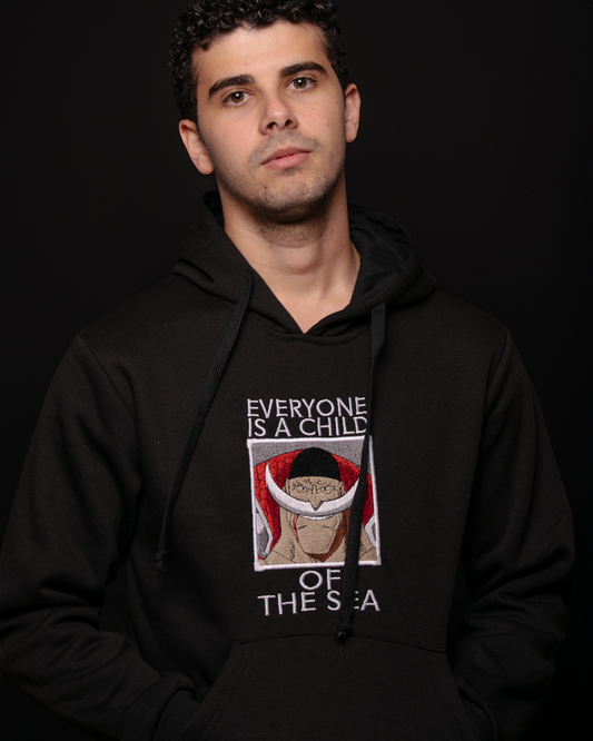 One Piece Embroidered Hoodie – ’Everyone is a child of the sea’