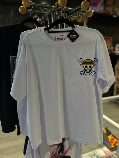 One Piece Embroidered T-Shirt – Straw Hat Skull Logo
