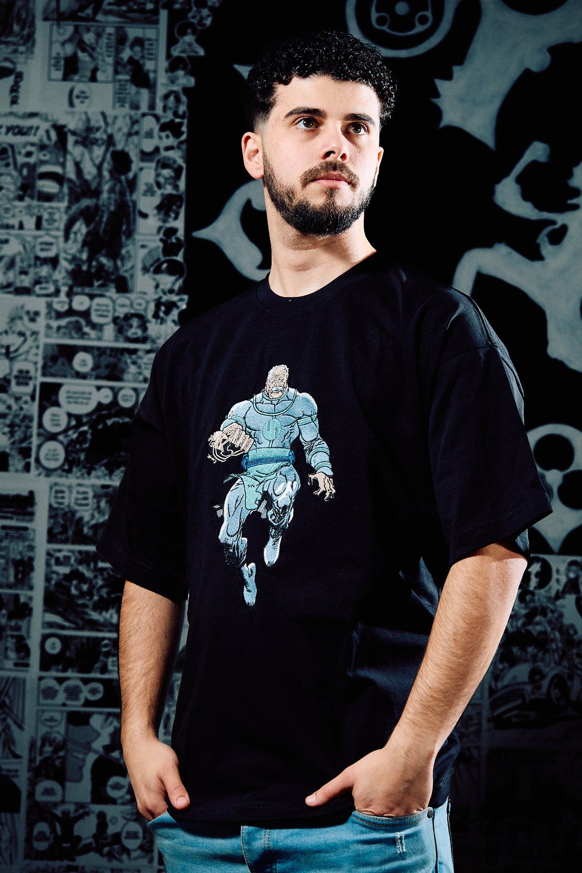 One Punch Man Embroidered T-Shirt – Garou Monster – Black