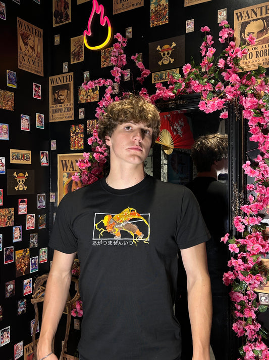 Demon Slayer Embroidered T-Shirt – Zenitsu Lightning