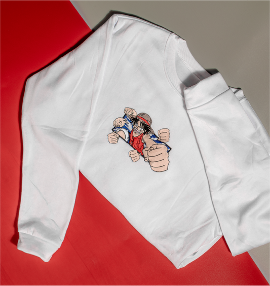 One Piece Embroidered Sweatshirt – Luffy Punch