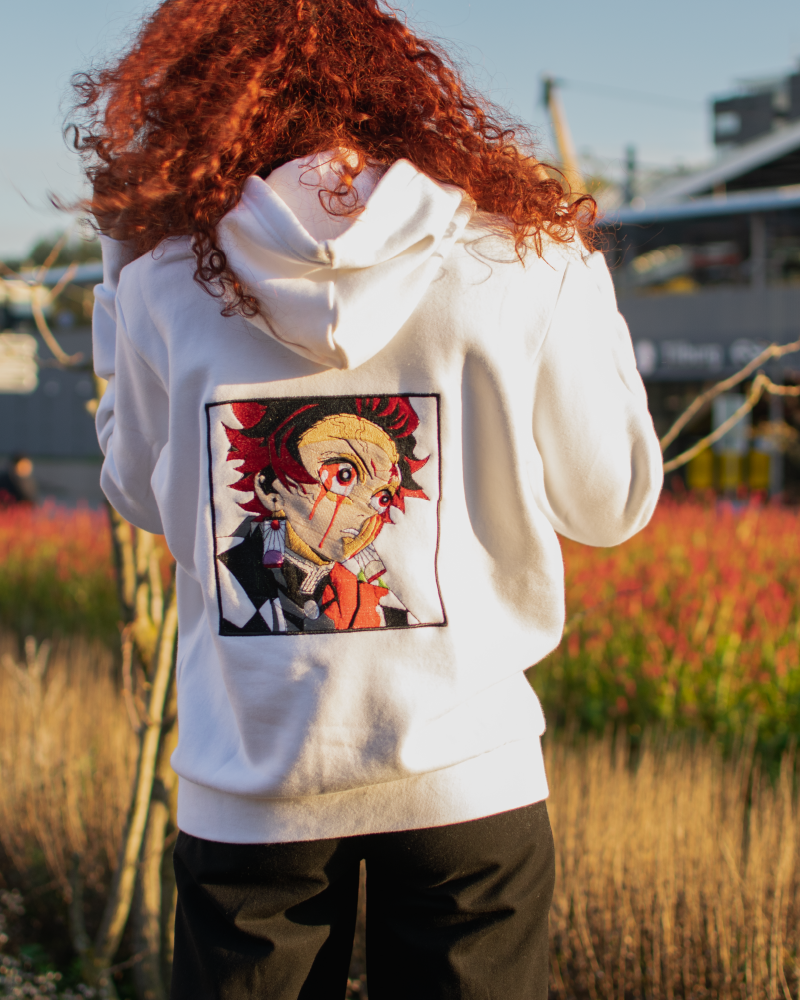 Demon Slayer Embroidered Hoodie – Nezuko & Tanjiro