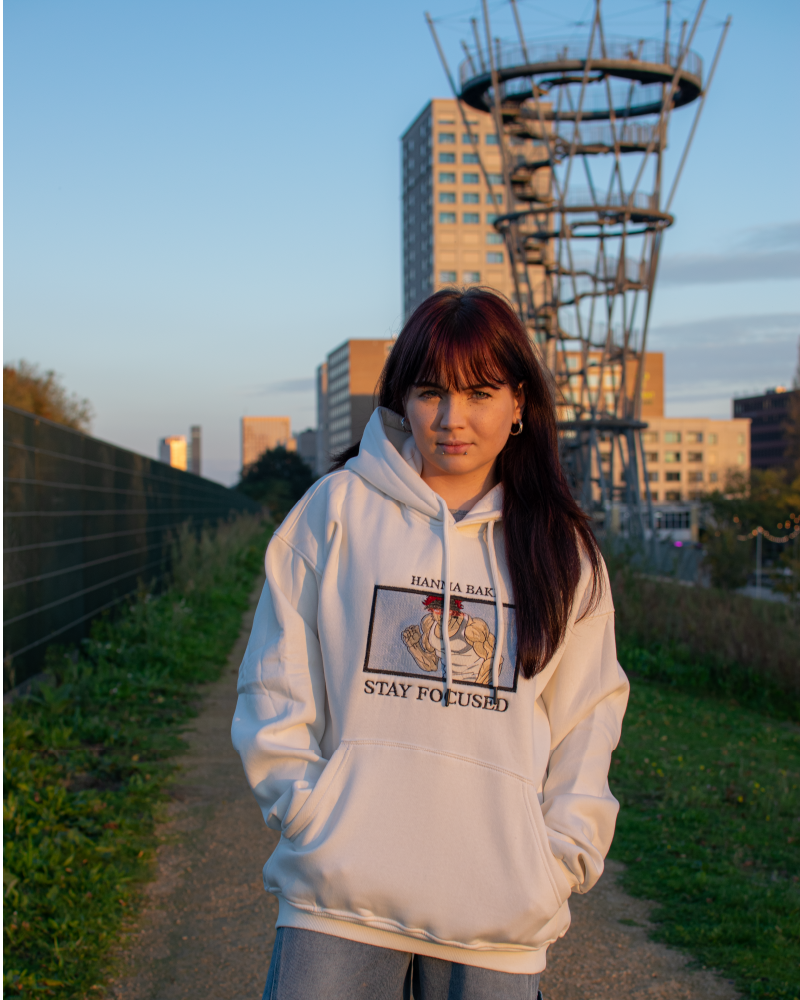 Baki Embroidered Hoodie – Hanma Baki ’Stay Focused’