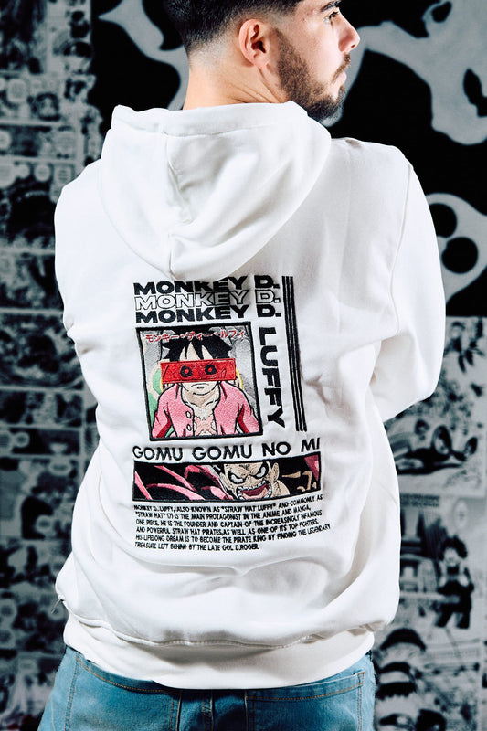 One Piece Embroidered Hoodie – Luffy ’I Smell Adventure’