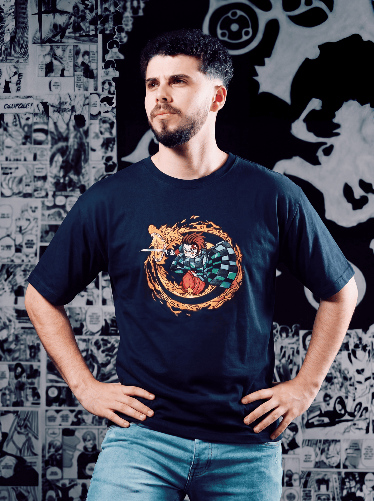 Demon Slayer Embroidered T-Shirt – Tanjiro Kamado