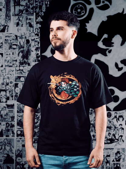 Demon Slayer Embroidered T-Shirt – Tanjiro Kamado
