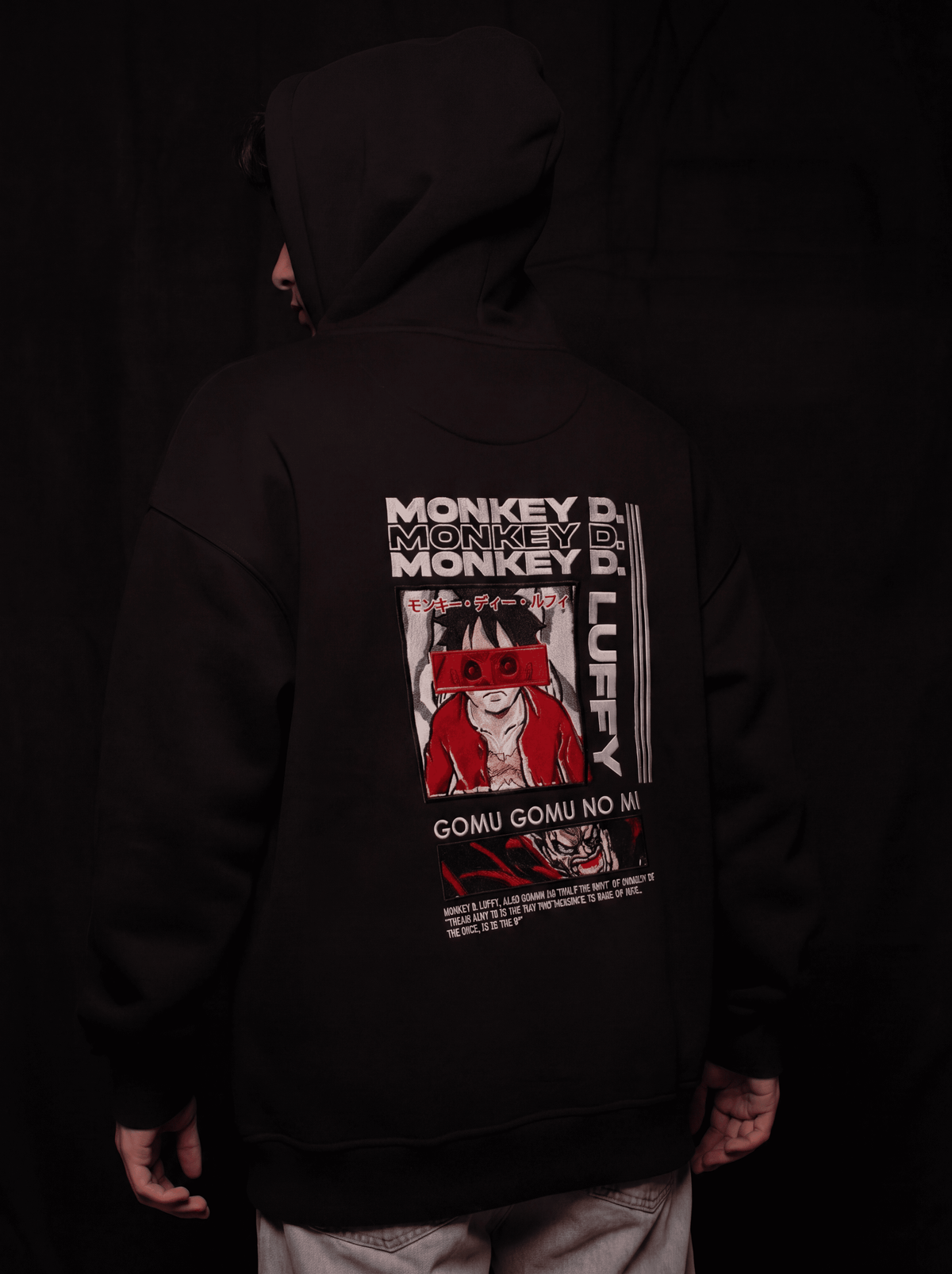 One Piece Embroidered Hoodie – Luffy ’I Smell Adventure’