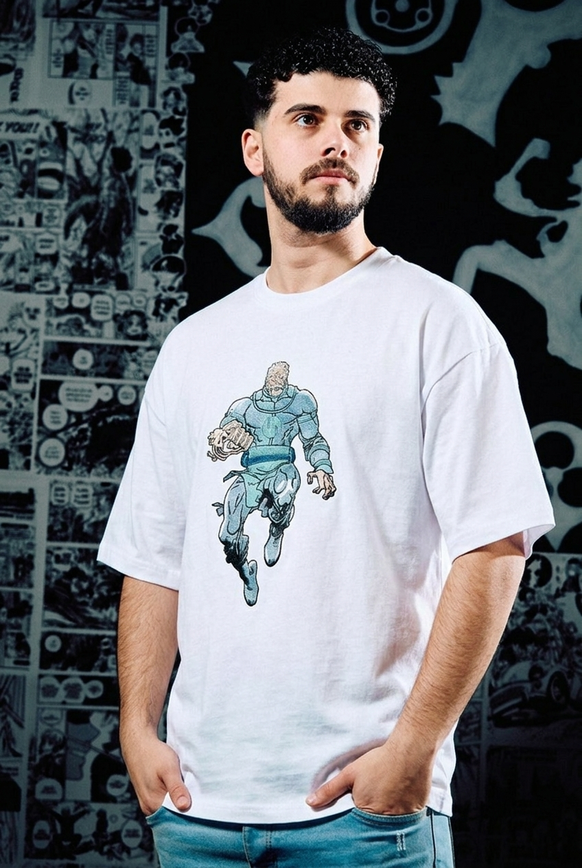 One Punch Man Embroidered T-Shirt – Garou Monster – White