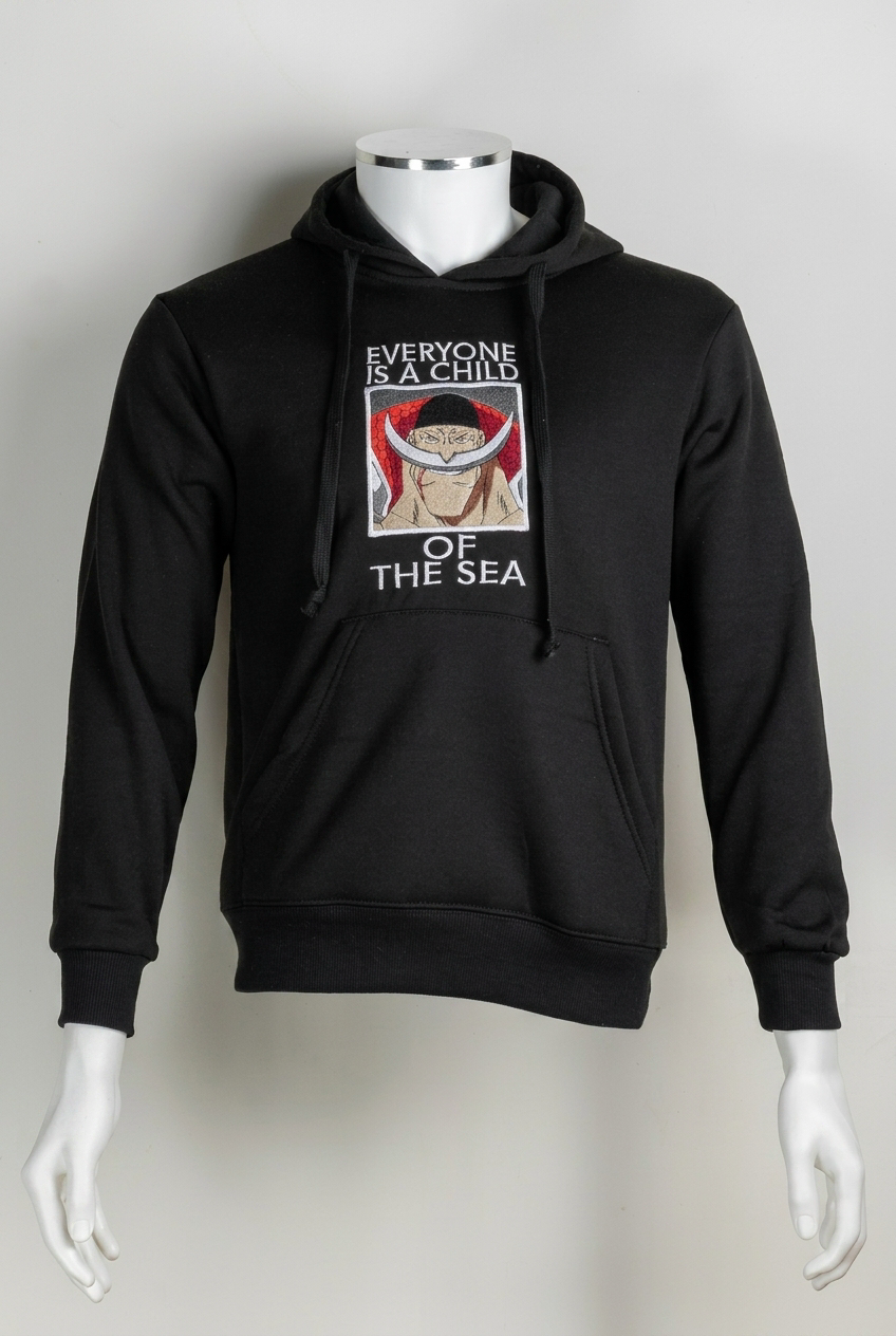 One Piece Embroidered Sweatshirt – Zoro Skull & Three Swords – Beige
