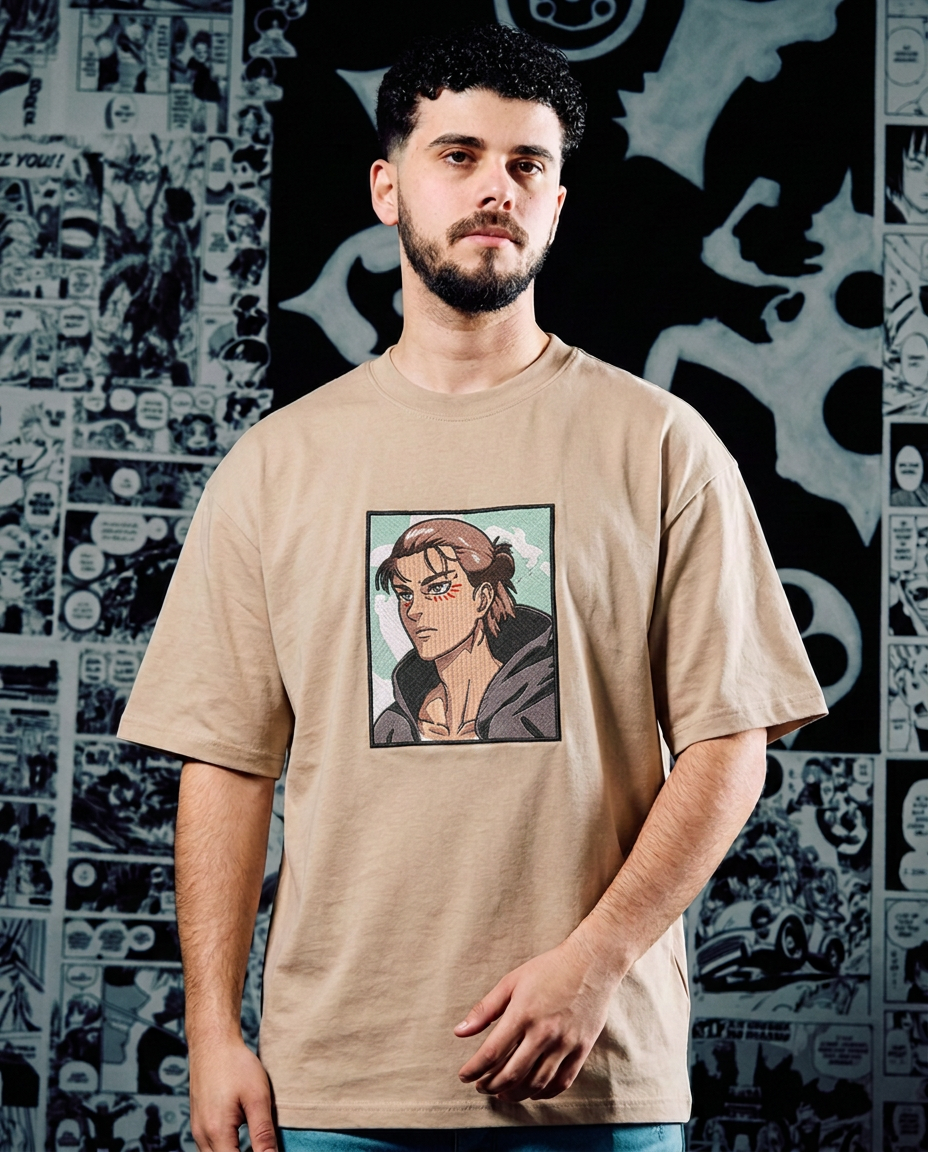 Attack on Titan Embroidered T-Shirt – Eren Yeager Legacy
