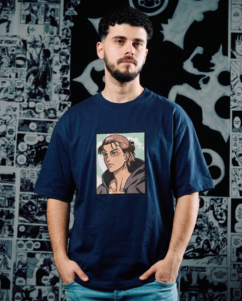 Attack on Titan Embroidered T-Shirt – Eren Yeager Legacy