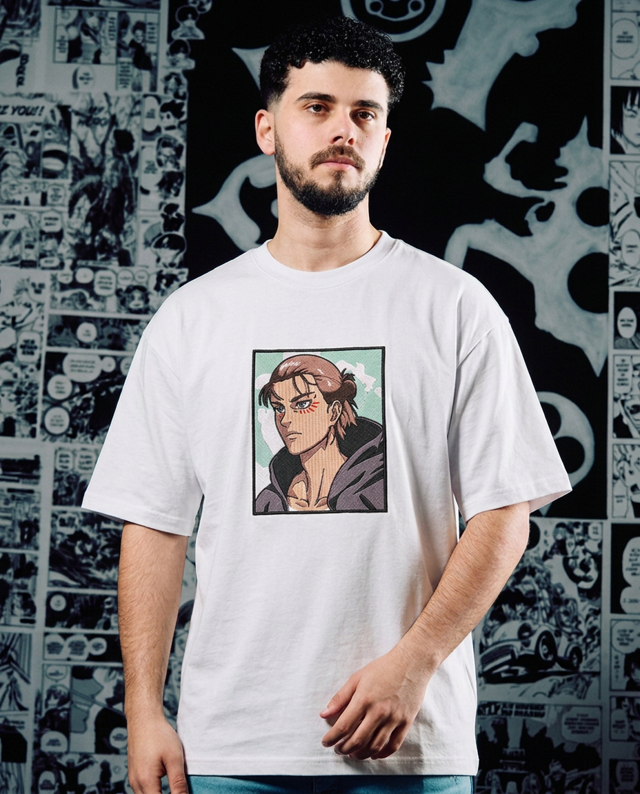 Attack on Titan Embroidered T-Shirt – Eren Yeager Legacy