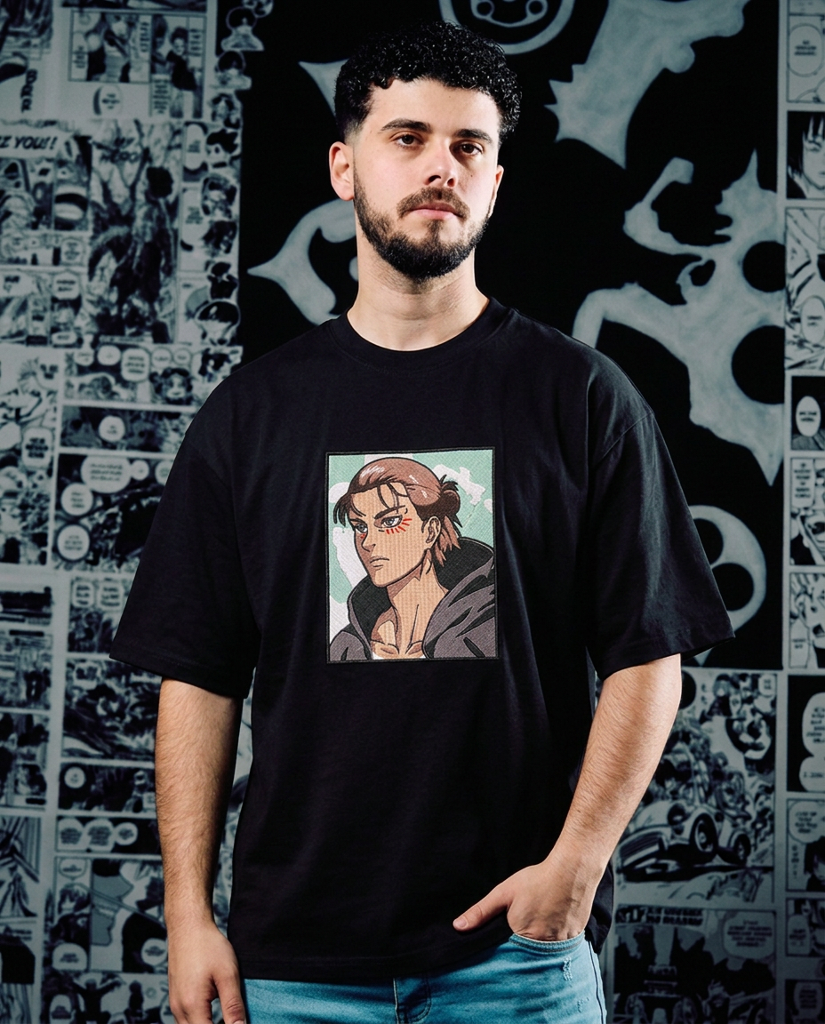 Attack on Titan Embroidered T-Shirt – Eren Yeager Legacy