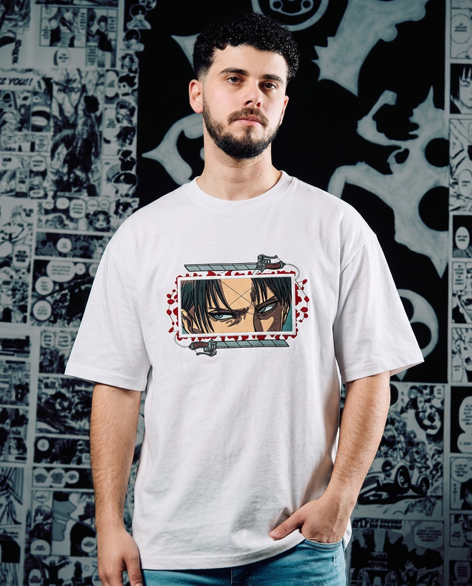 Attack on Titan Embroidered T-Shirt – Levi Ackerman