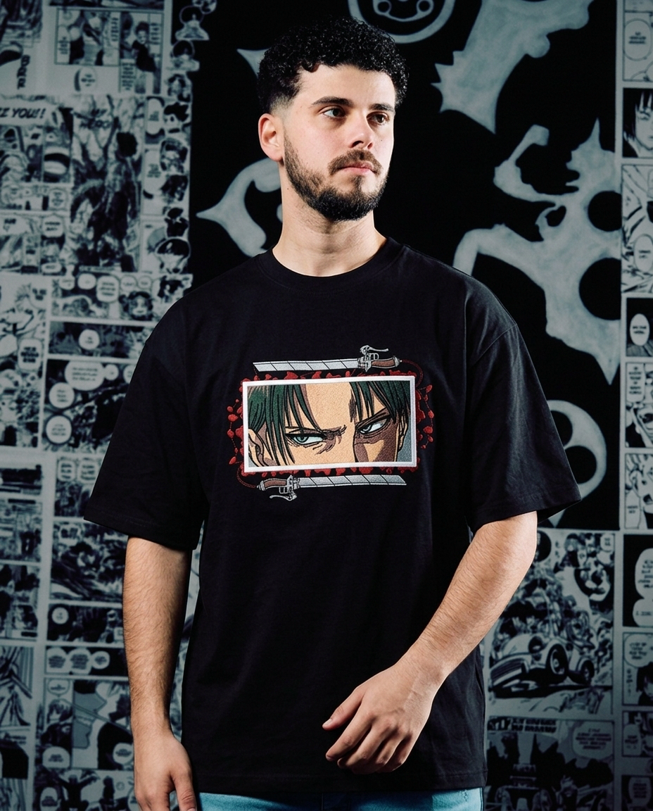 Attack on Titan Embroidered T-Shirt – Levi Ackerman