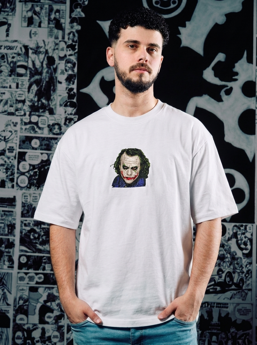 Batman Embroidered T-Shirt – The Dark Knight Rises – White
