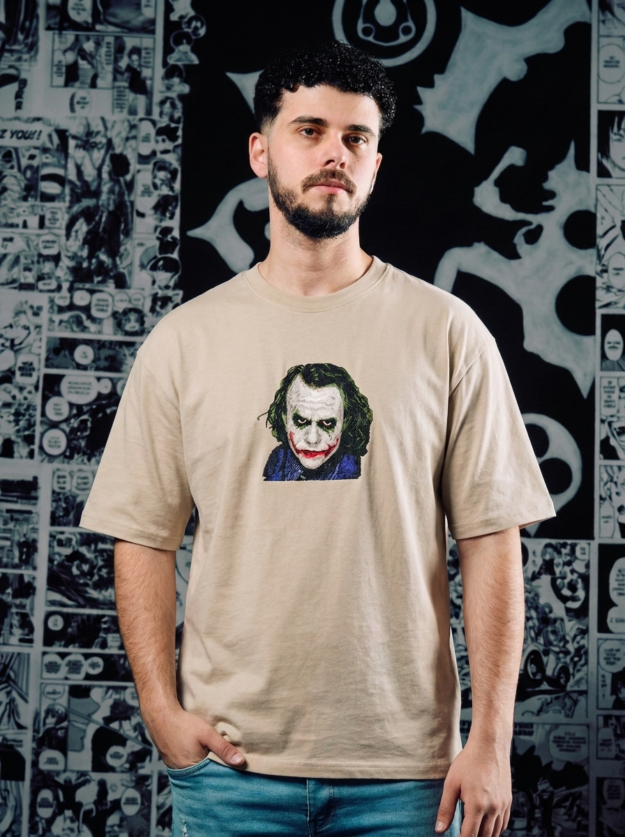 Batman Embroidered T-Shirt – The Dark Knight Rises – Beige