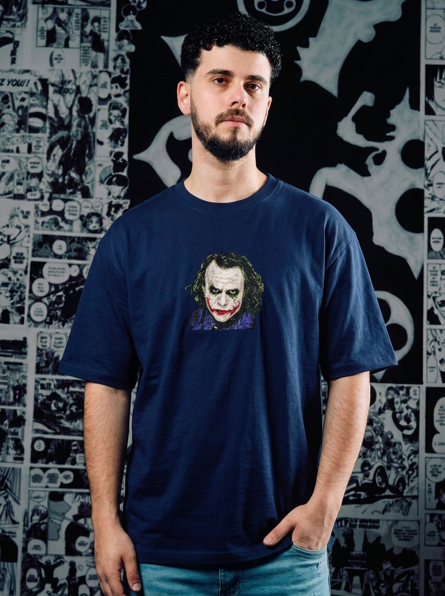 Batman Embroidered T-Shirt – The Dark Knight Rises – Navy