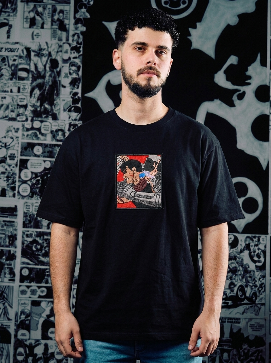 Berserk Embroidered T-Shirt – Hawk of Light – Black
