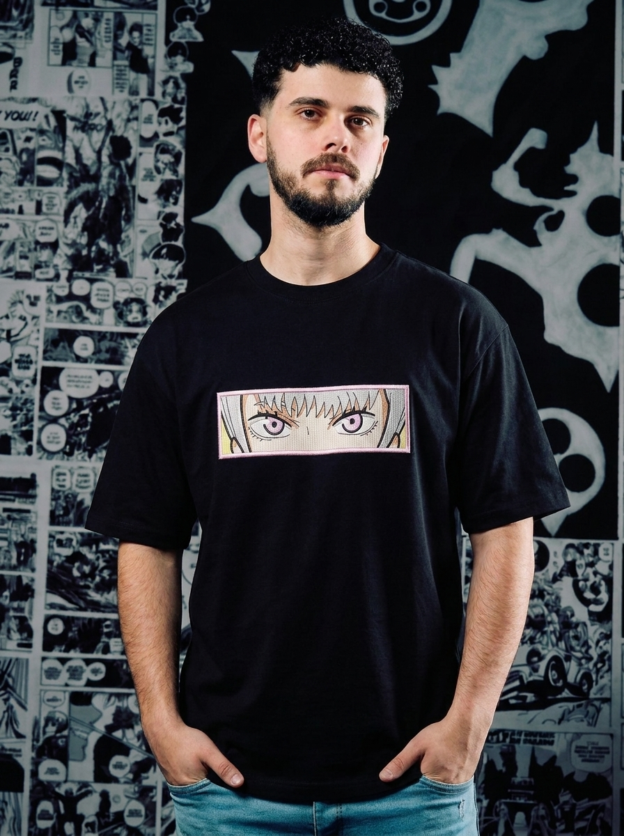 Black Clover Embroidered T-Shirt – Grimoire Bearer – Black