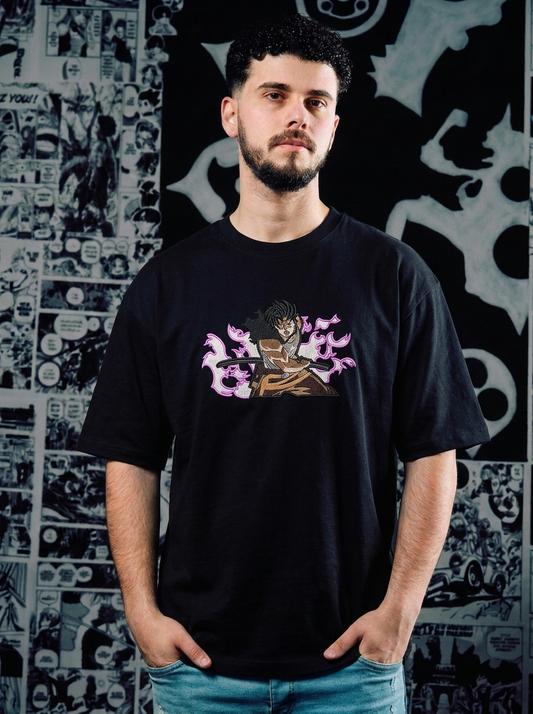 Black Clover Embroidered T-Shirt – Devil Union Knight – Black