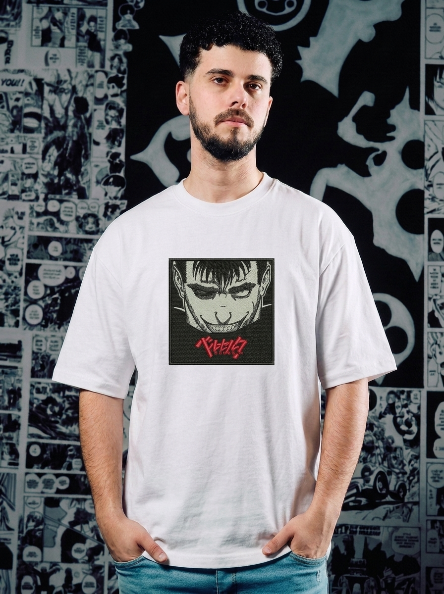 Berserk Embroidered T-Shirt – Apostle's Wrath – White