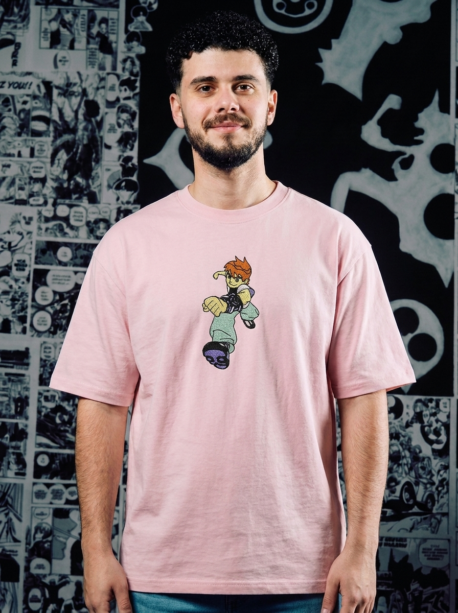 Ben 10 Embroidered T-Shirt – Omnitrix Hero – Light Pink