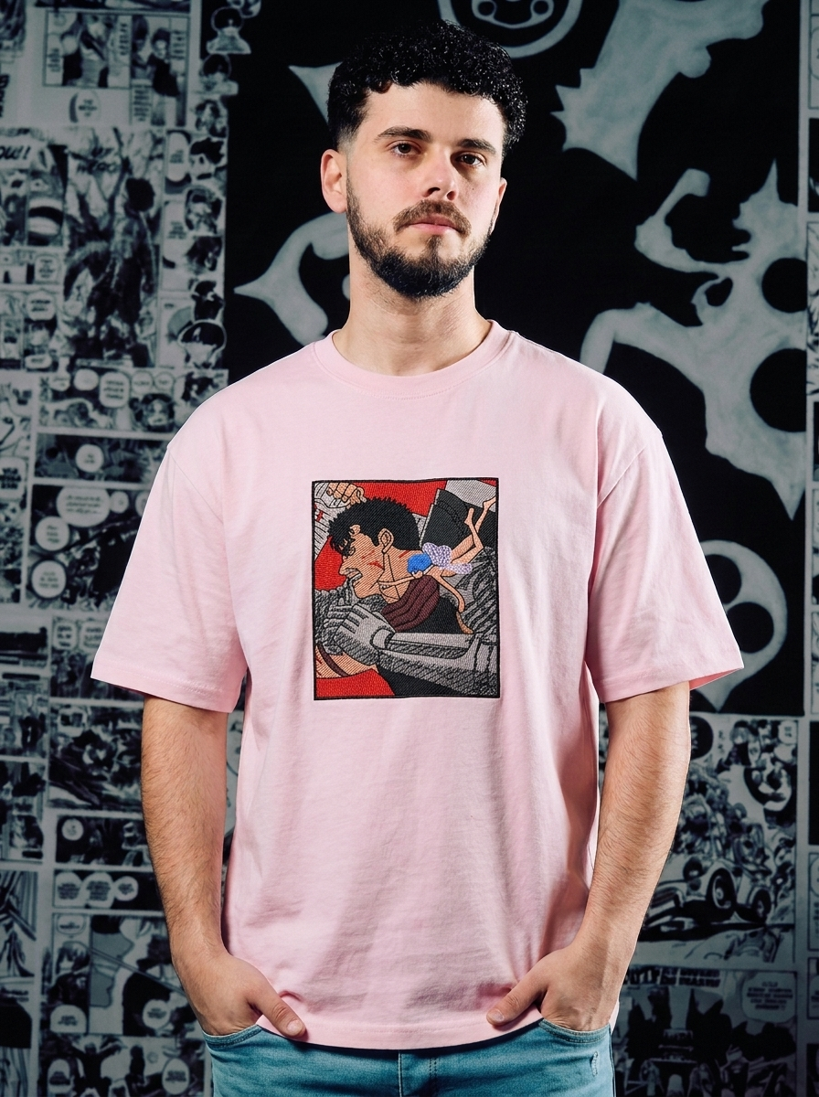 Berserk Embroidered T-Shirt – Hawk of Light – Light Pink