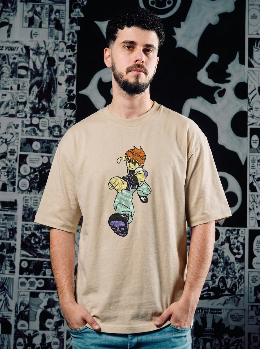 Ben 10 Embroidered T-Shirt – Omnitrix Hero – Beige