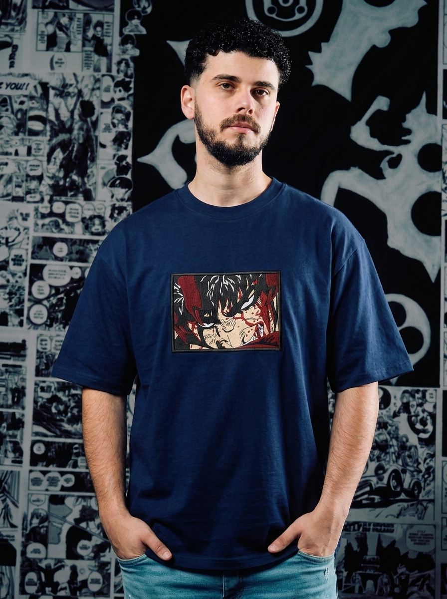 Berserk Embroidered T-Shirt – Struggler's Mark – Navy
