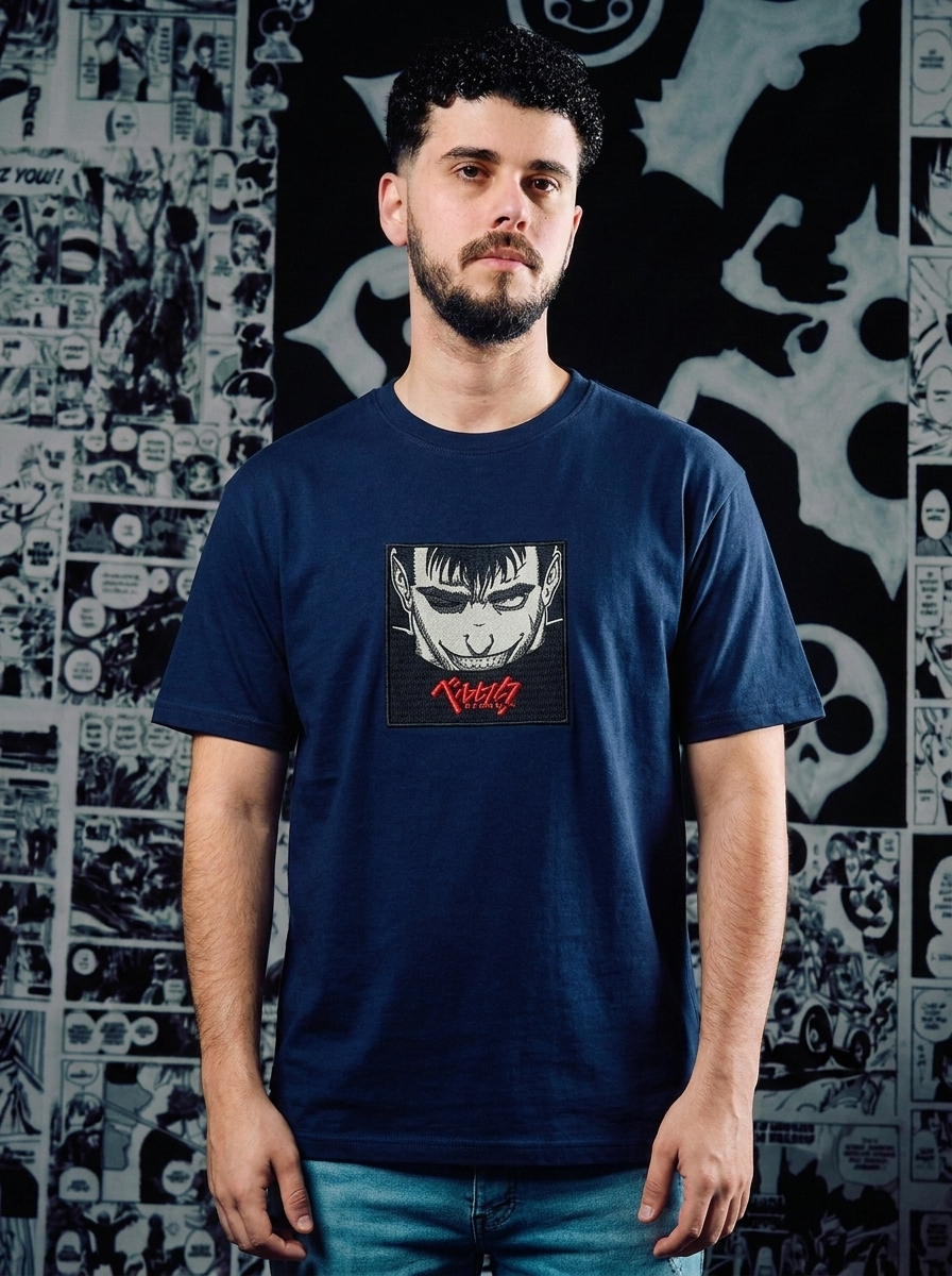 Berserk Embroidered T-Shirt – Apostle's Wrath – Navy