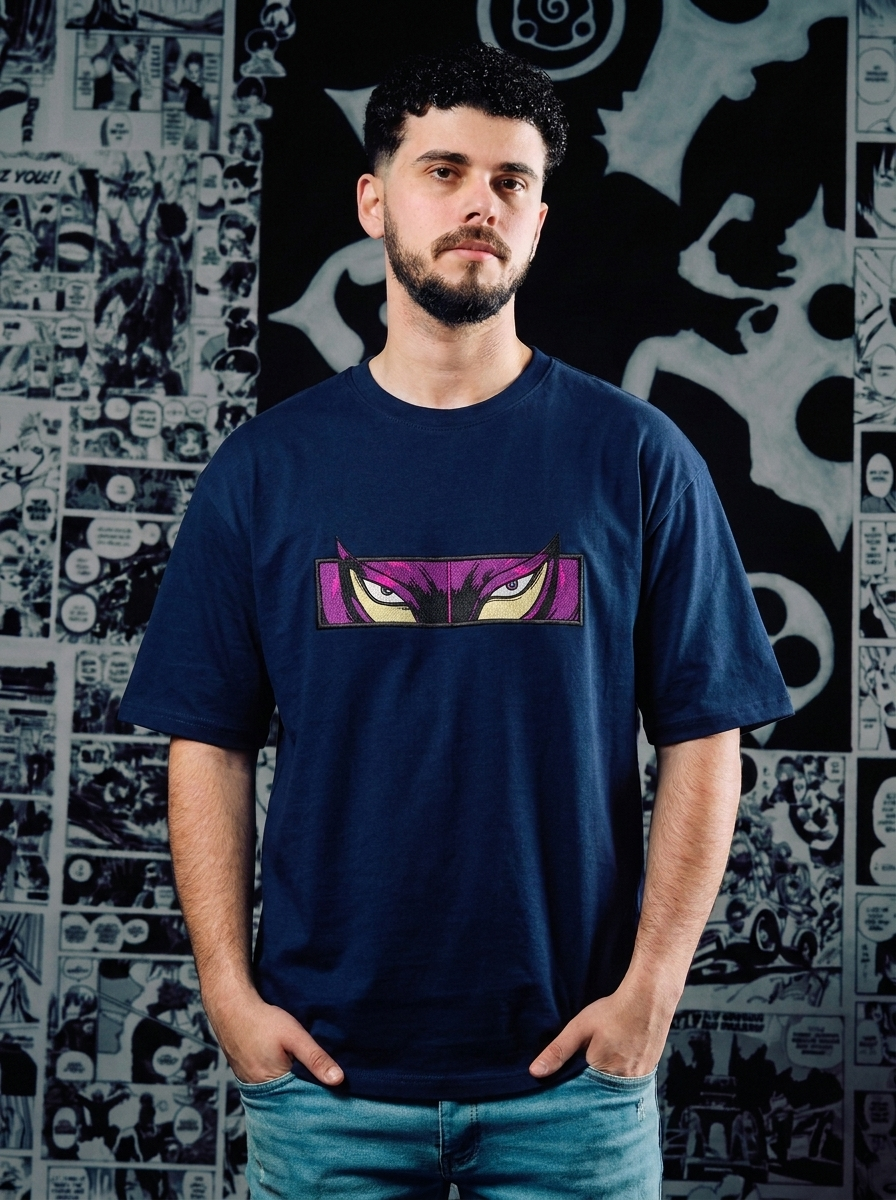 Berserk Embroidered T-Shirt – Skull Knight – Navy