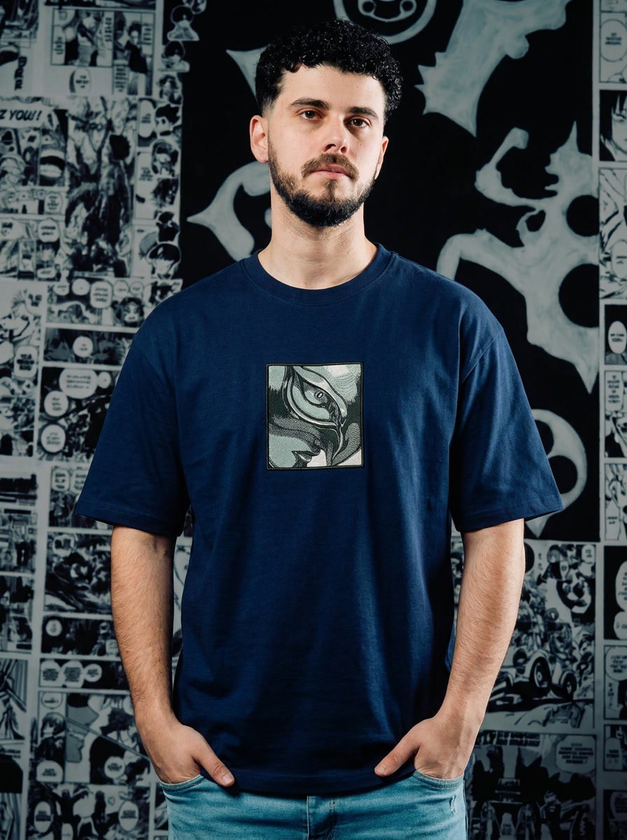 Berserk Embroidered T-Shirt – Band of the Hawk – Navy