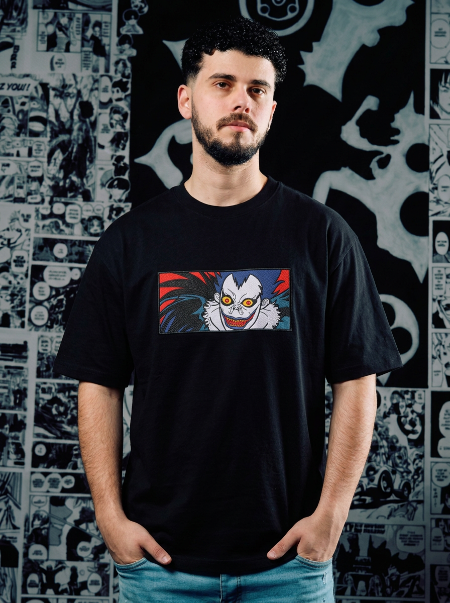 Death Note Embroidered T-Shirt – The World's Greatest Detective – Black