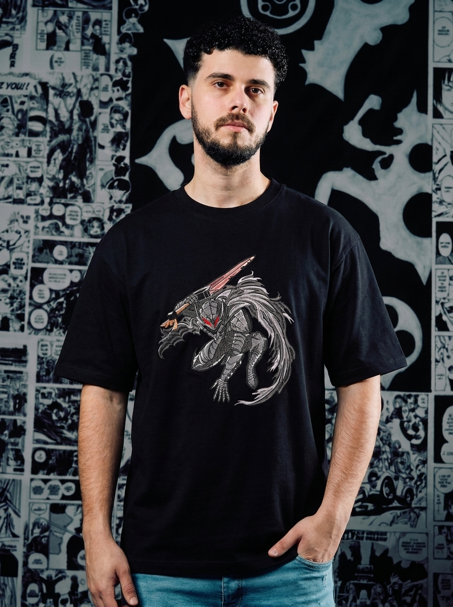Demon Slayer Embroidered T-Shirt – Inner Demon – Black
