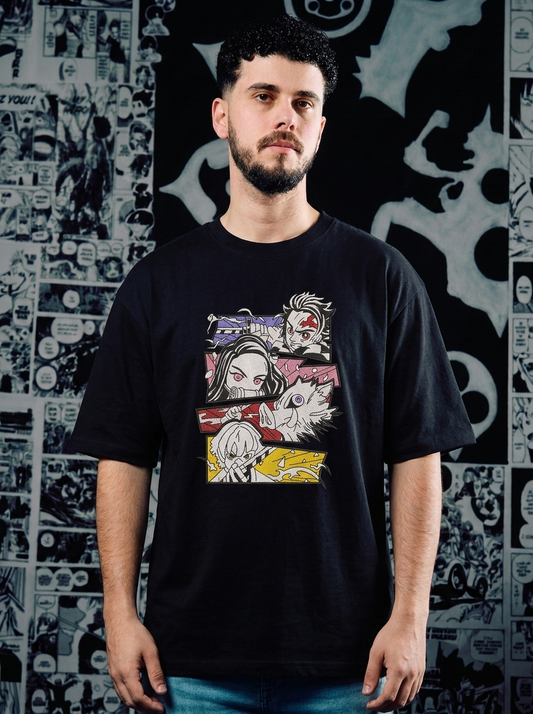 Demon Slayer Embroidered T-Shirt – Beast Breathing – Black