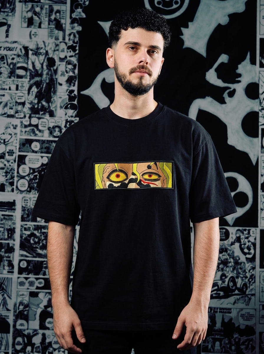 Demon Slayer Embroidered T-Shirt – Mist Hashira – Black