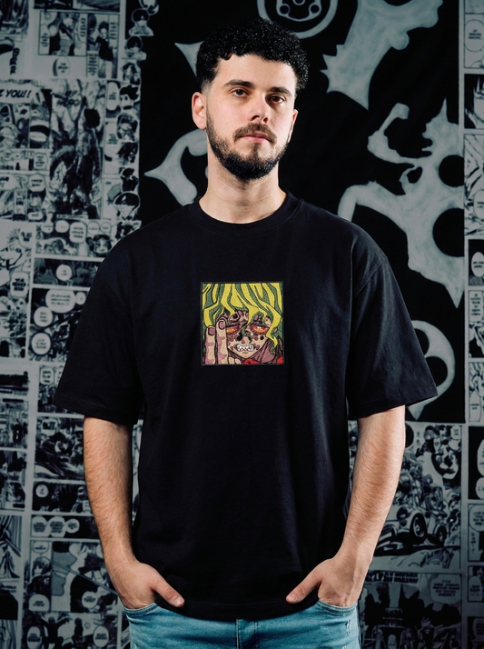 Demon Slayer Embroidered T-Shirt – Wind Hashira – Black