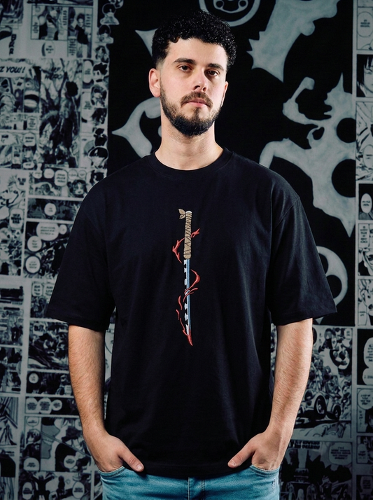 Demon Slayer Embroidered T-Shirt – Upper Moon Six: Daki – Black
