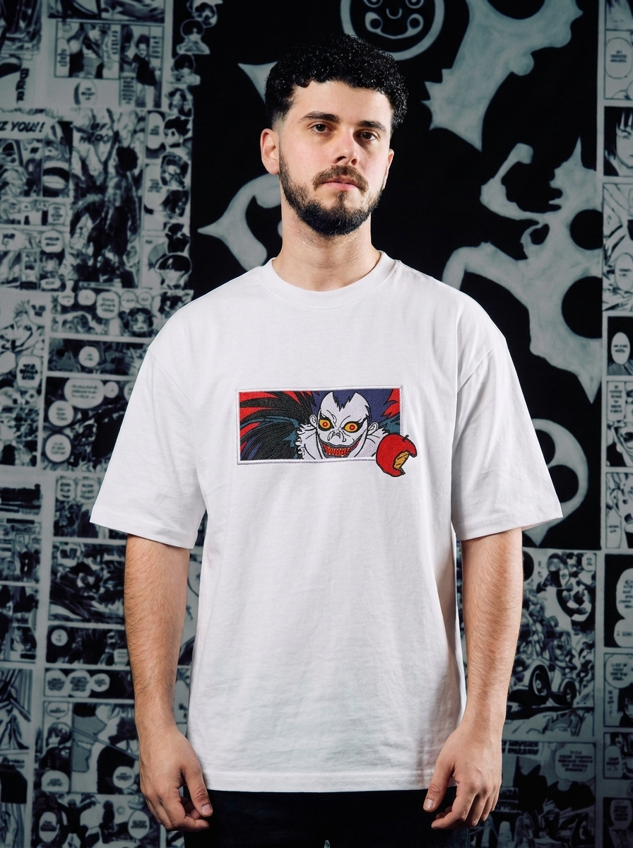 Death Note Embroidered T-Shirt – The World's Greatest Detective – White
